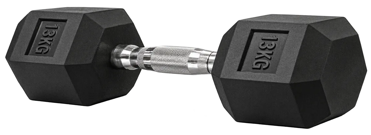 Dumbbell Sextavado Injetado Pegada Cromada